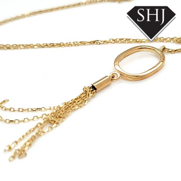 9ct Yellow Gold Tassel Drop Necklace