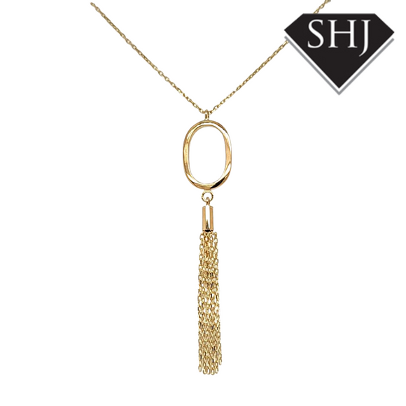 9ct Yellow Gold Tassel Drop Necklace