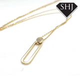 9ct Yellow Gold CZ Pendent