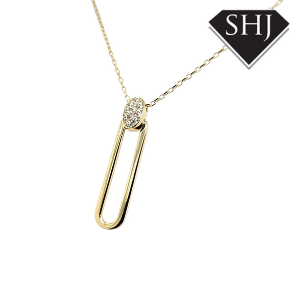 9ct Yellow Gold CZ Pendent