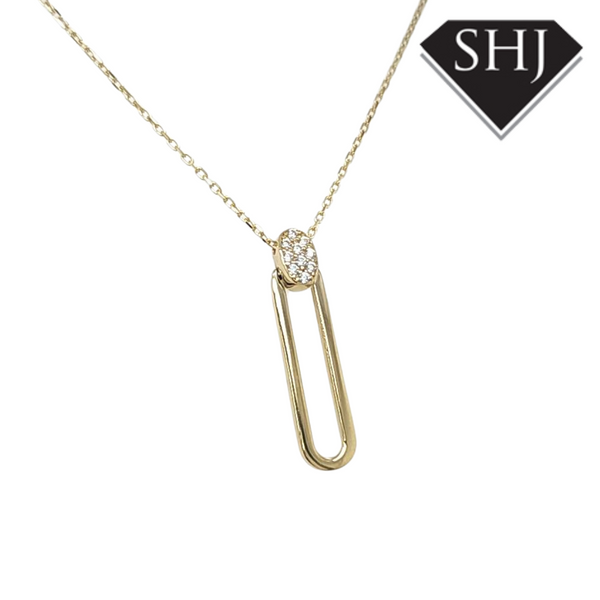 9ct Yellow Gold CZ Pendent