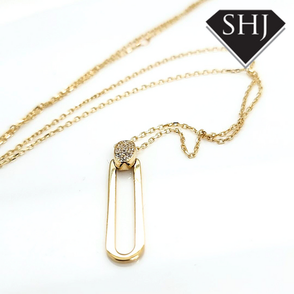 9ct Yellow Gold CZ Pendent