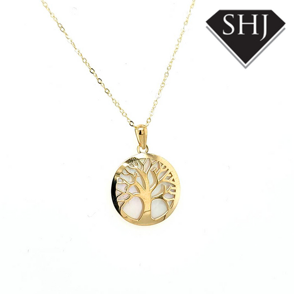 9ct Yellow Gold M.O.P. Tree of Life Necklace