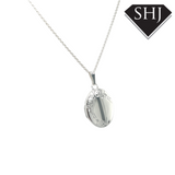 Silver Oval Engraved Locket