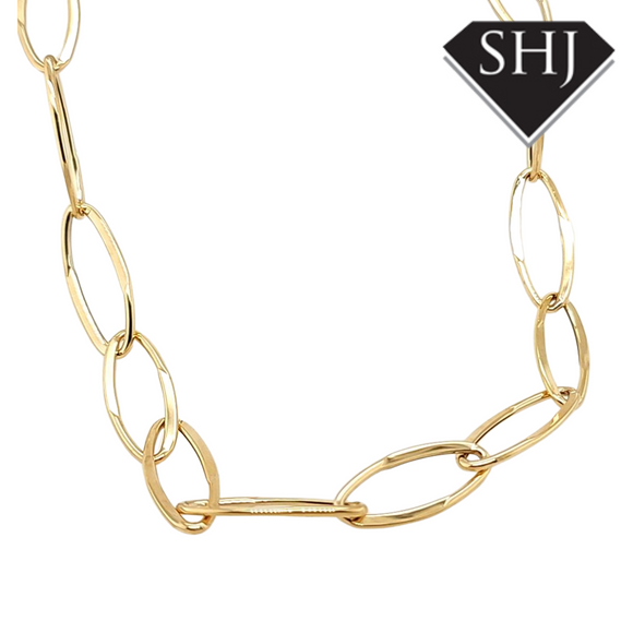 9ct Yellow Gold Oval Link Necklace