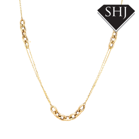 9ct Yellow Gold Belcher and Trace Necklace