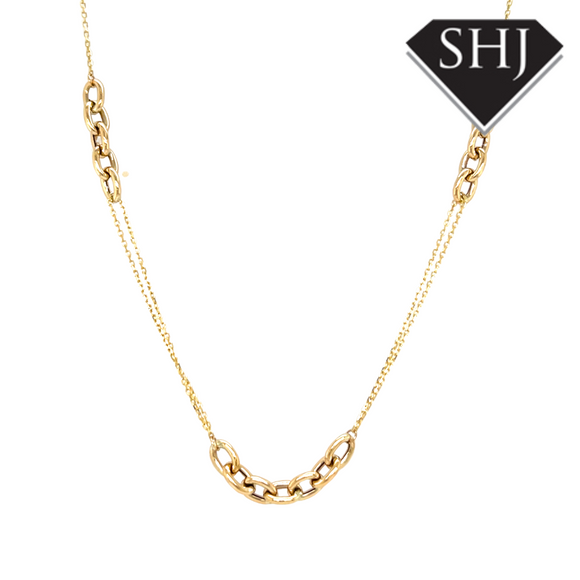 9ct Yellow Gold Belcher and Trace Necklace
