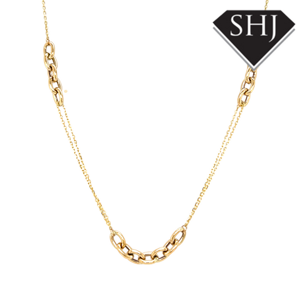 9ct Yellow Gold Belcher and Trace Necklace