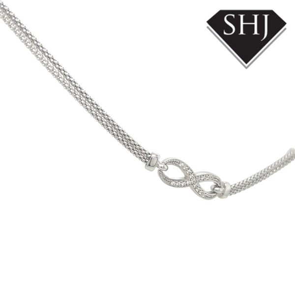 Silver CZ Infinity Bracelet