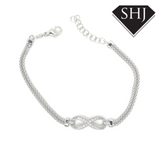 Silver CZ Infinity Bracelet