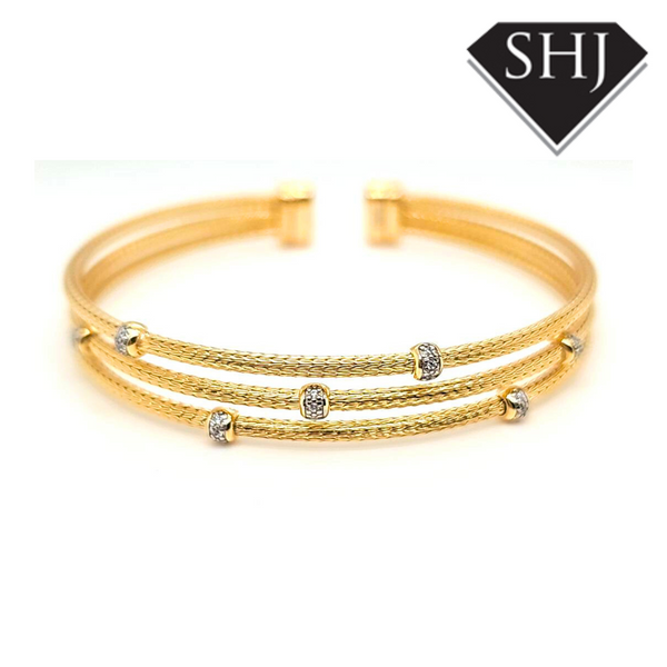 Bracini Silver Gold Plated Bangle