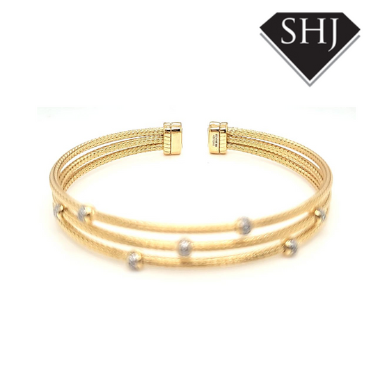 Silver Gold Plated CZ Bangle