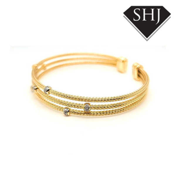 Bracini Silver Gold Plated Bangle