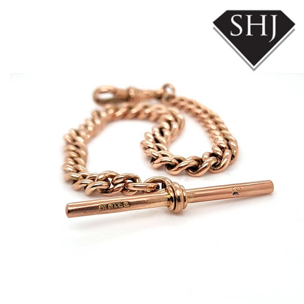 9ct Rose Gold T Bar Bracelet