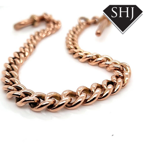 9ct Rose Gold T Bar Bracelet