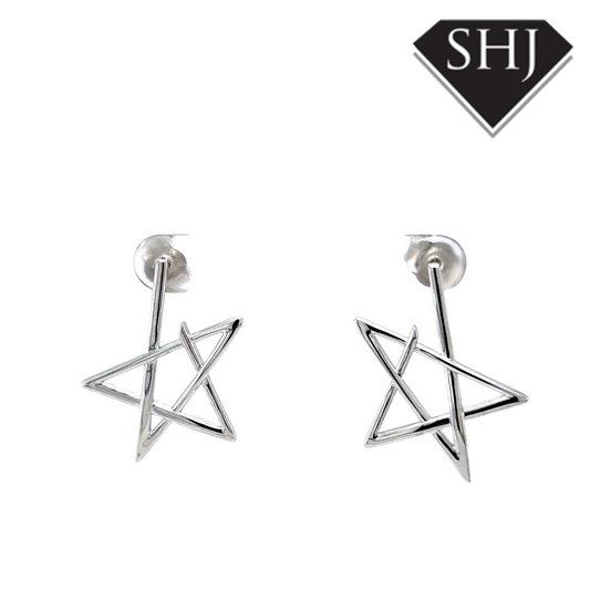 Silver Star Stud Earrings Lucy Q