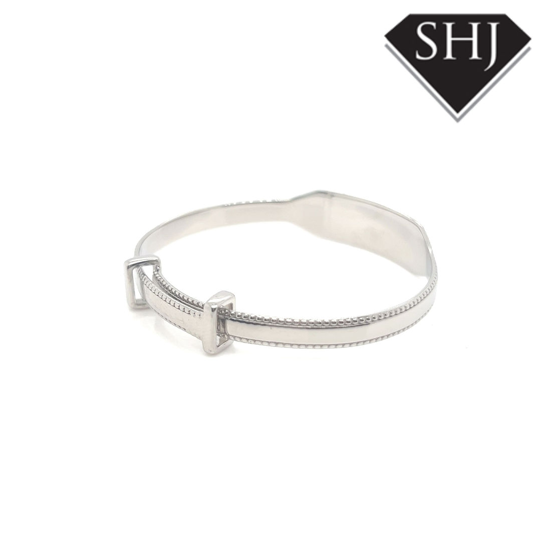 Silver and Diamond Baby Bangle