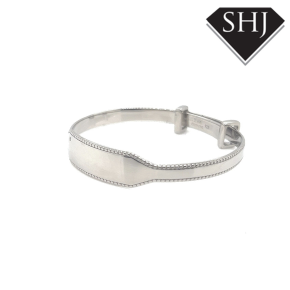 Silver and Diamond Baby Bangle