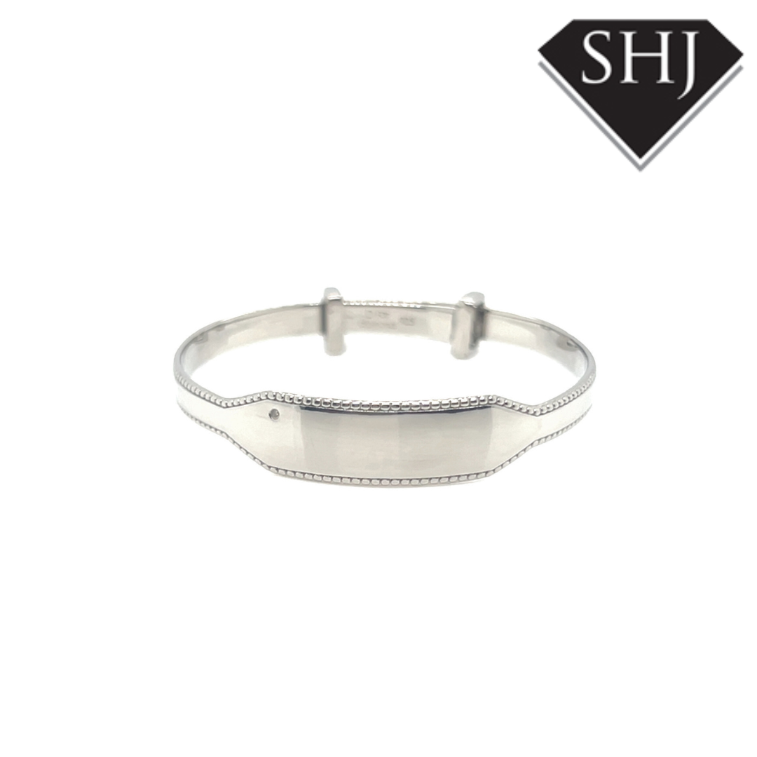 Silver and Diamond Baby Bangle