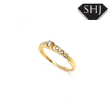 18ct Yellow Gold Diamond Set Ring 'M'