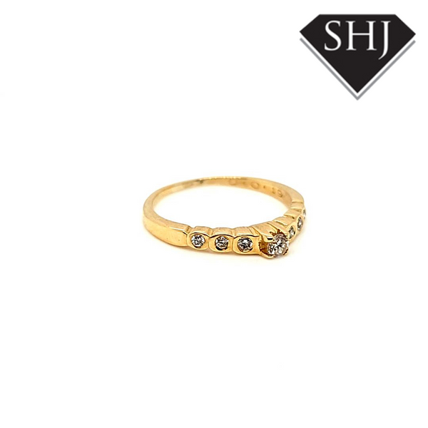 18ct Yellow Gold Diamond Set Ring 'M'