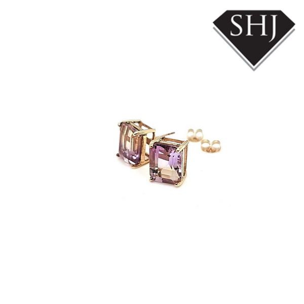 9ct Yellow Gold Ametrine Stone Set Earrings