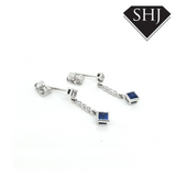 18ct White Gold Sapphire and Diamond Earrings