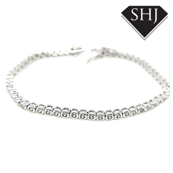 Silver Stone Set Bracelet