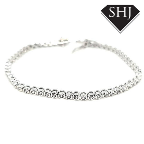 Silver Stone Set Bracelet