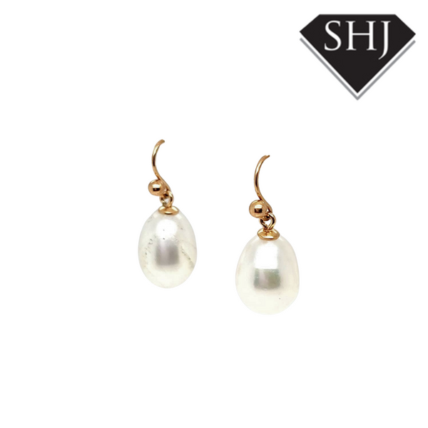 9ct Yellow Gold Pearl Drops