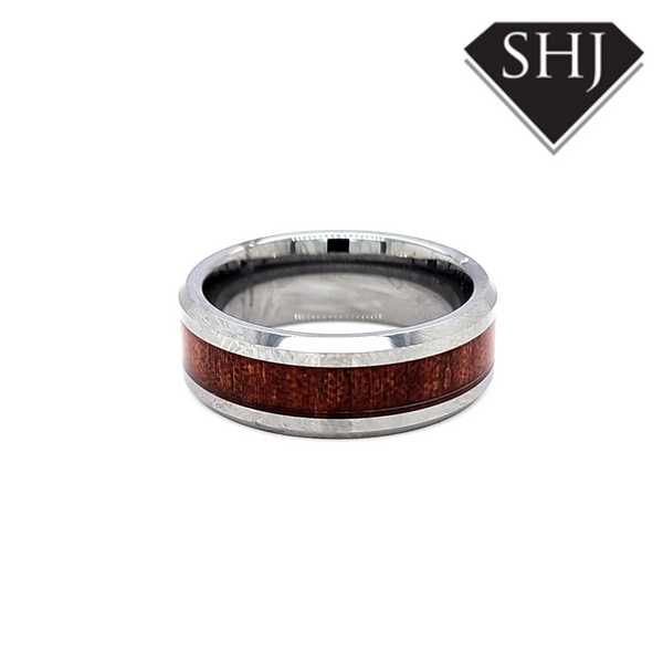 Tungsten/Brown Mens Ring