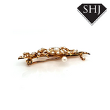 9ct Yellow Gold Seed Pearl Brooch