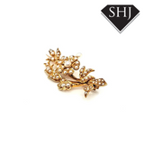 9ct Yellow Gold Seed Pearl Brooch