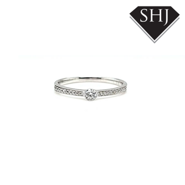 9ct White Gold Diamond Ring