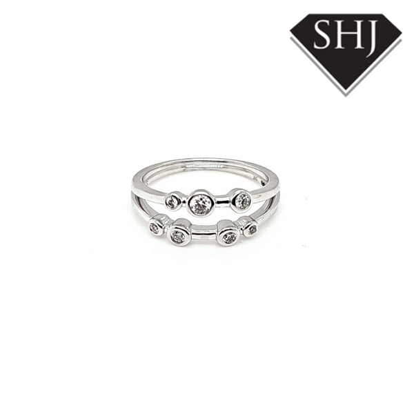 9ct White Gold Bubble Ring 0.27ct