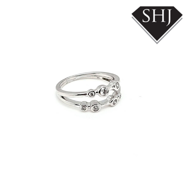 9ct White Gold Bubble Ring 0.27ct