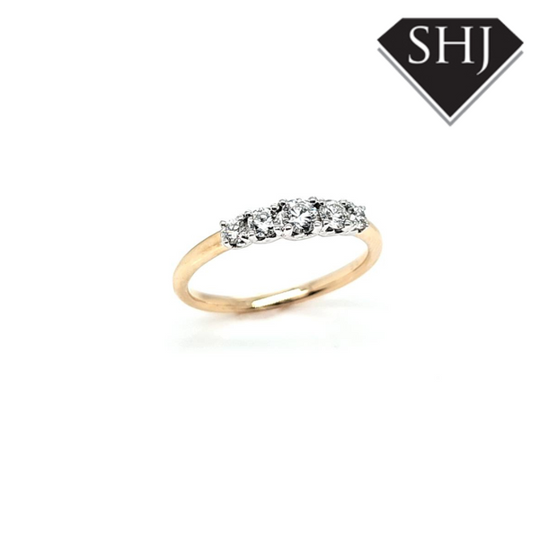 9ct Yellow Gold 7 Stone Eternity Ring 0.39ct