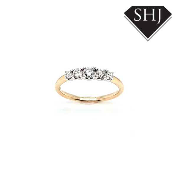 9ct Yellow Gold 7 Stone Eternity Ring 0.39ct