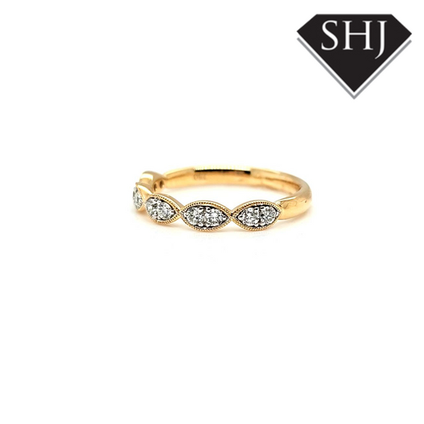 18ct Yellow Gold Vintage Style Diamond Eternity Ring