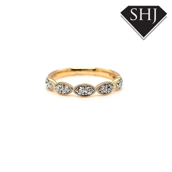 18ct Yellow Gold Vintage Style Diamond Eternity Ring