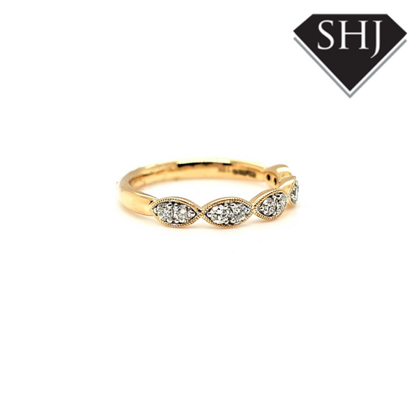 18ct Yellow Gold Vintage Style Diamond Eternity Ring