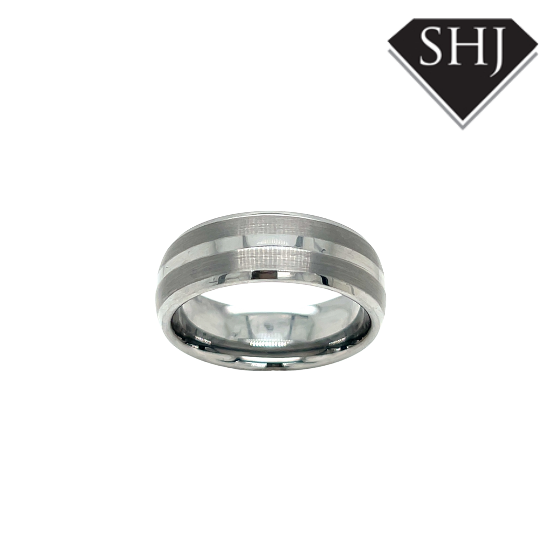 Tungsten Detailed Gents Band