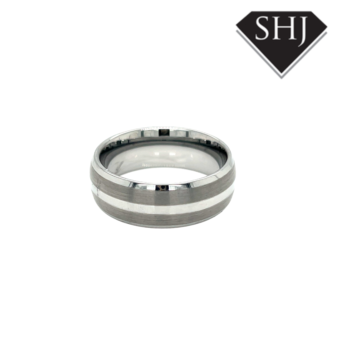 Tungsten Detailed Gents Band