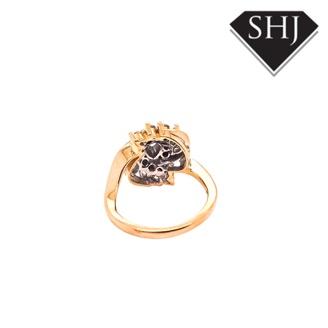 18ct Yellow & White Gold Diamond Cluster Ring