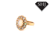 18ct Yellow Gold Opal Cluster Ring