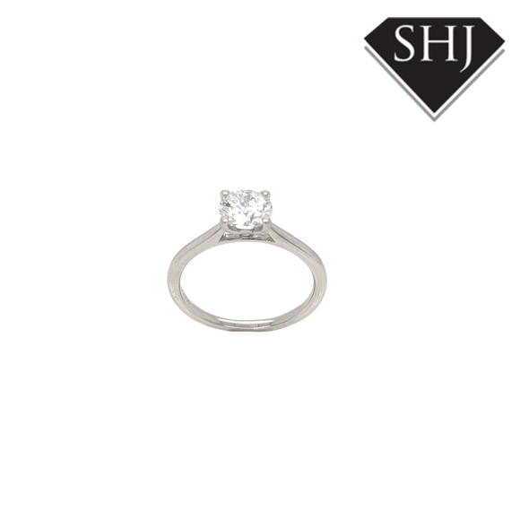 Platinum Single Stone Lab Grown 1.00ct Ring D VS1