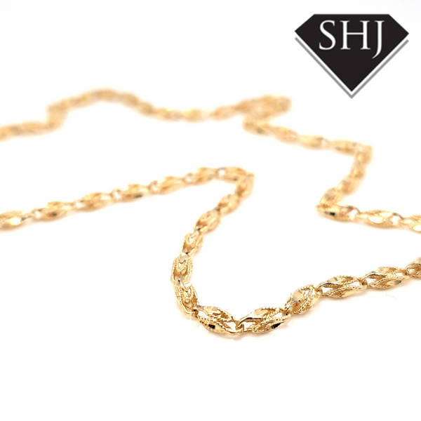 14ct Yellow Gold Fancy Rope Style Necklace