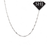 9ct Whte Gold Rope Style Necklace