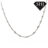 9ct Whte Gold Rope Style Necklace