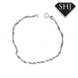 9ct White Gold Rope Style Bracelet